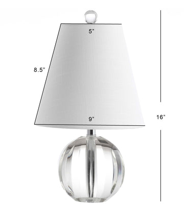 Goddard 16" Crystal Ball/Metal LED Table Lamp - JONATHAN Y